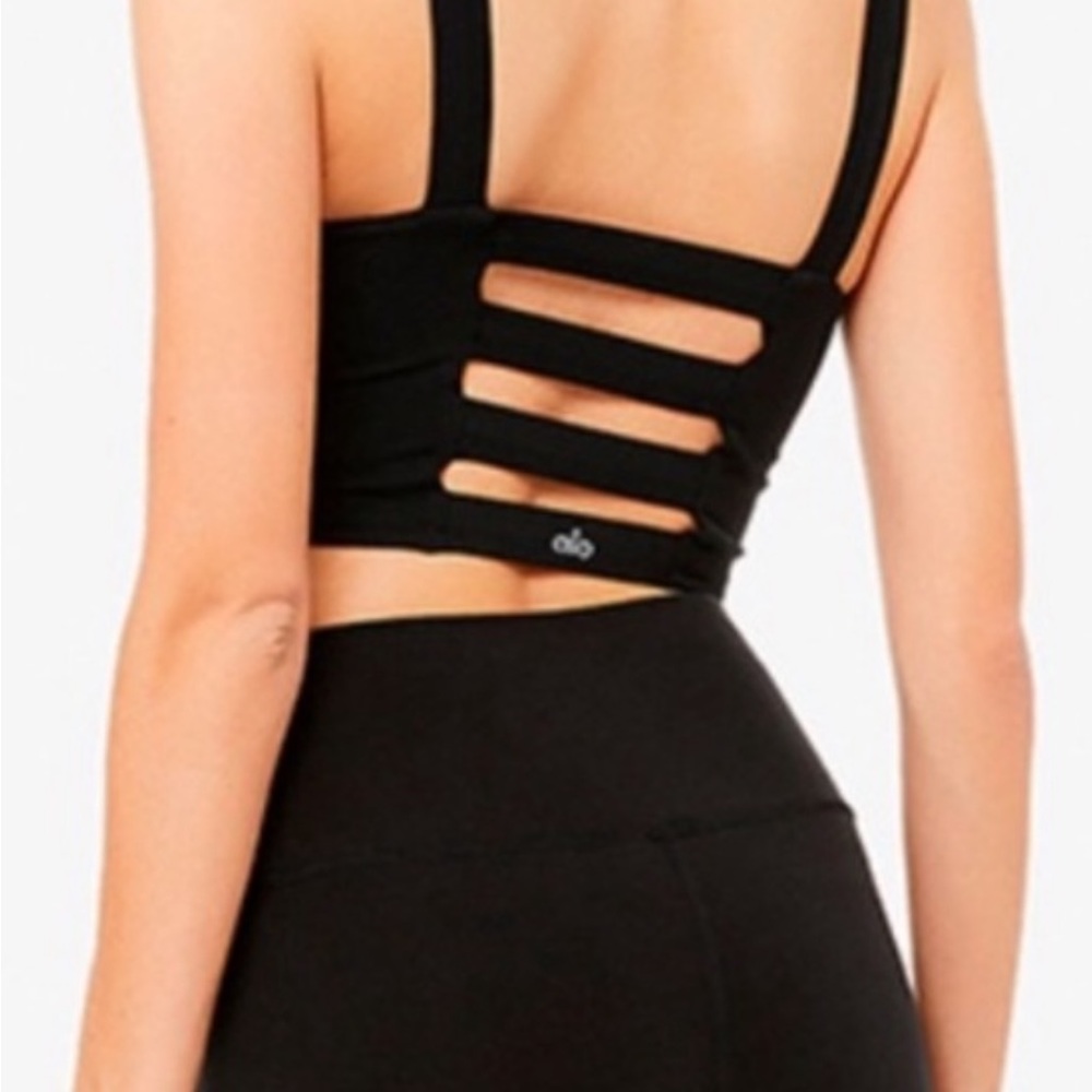 Alo Yoga Fortify Cropped Tank Top w/ Caged Back